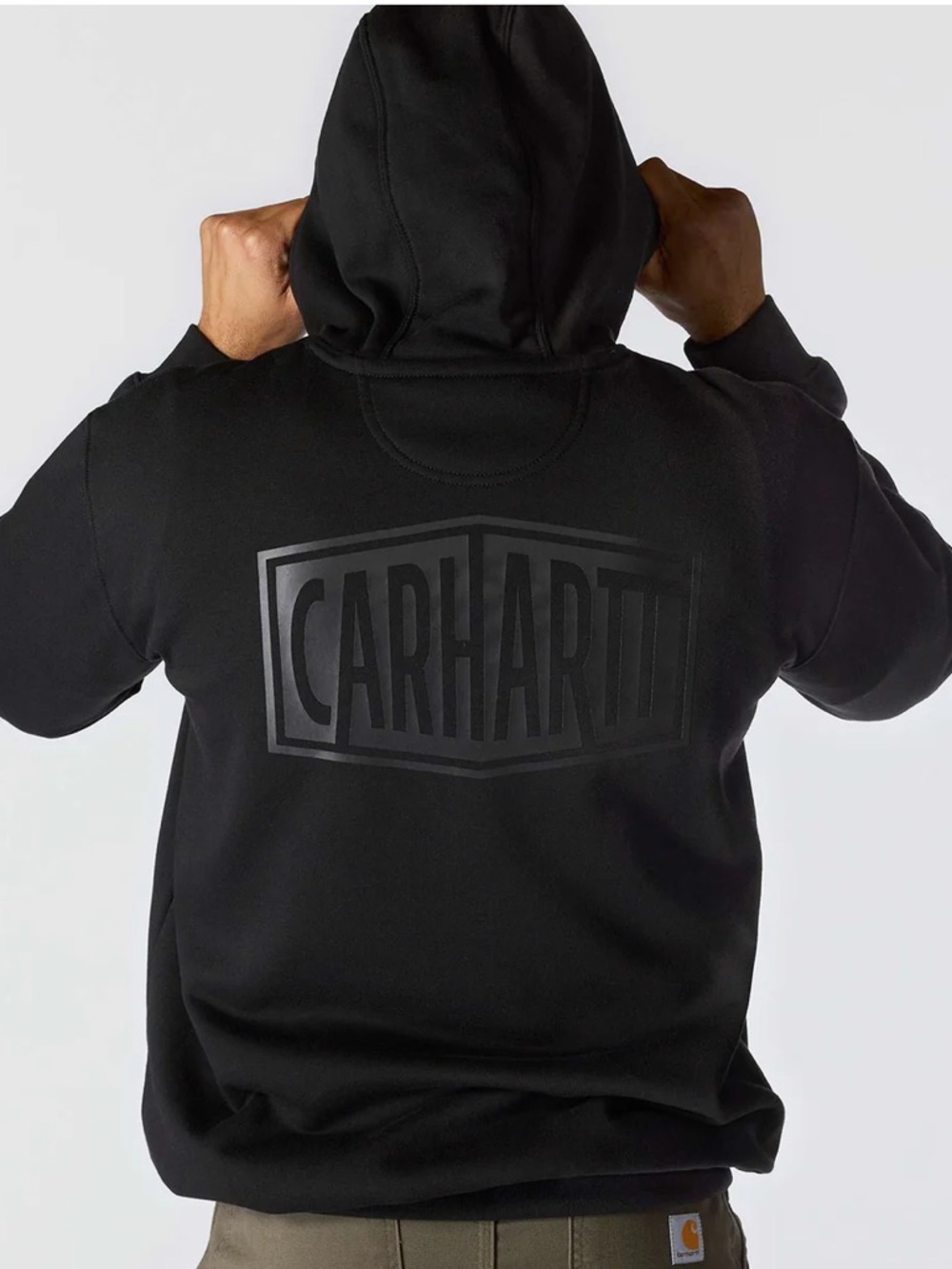 Carhartt Black Pullover Hoodie with Branded Tag